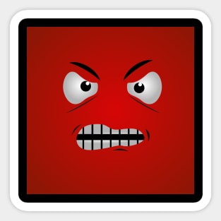 Cute Cartoon Face Emoji Angry Expression Sticker